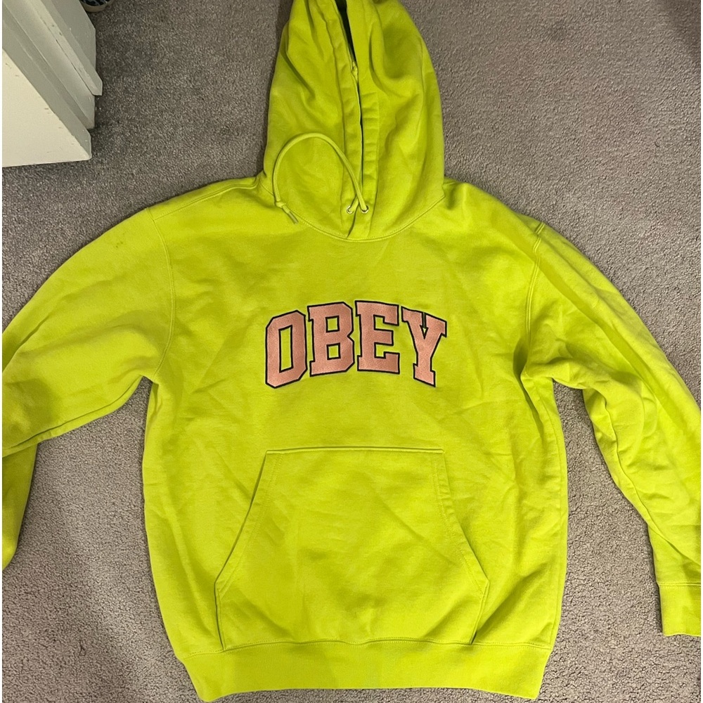 OBEY Wyatt pullover hood-lime punch